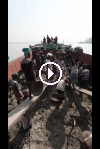 Unloading Sand Barge Bangladesh